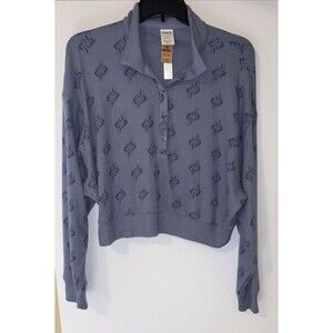 Victoria's Secret PINK L/S Thermal Sleepwear Crop Top Shirt Purple Size XXL NWT